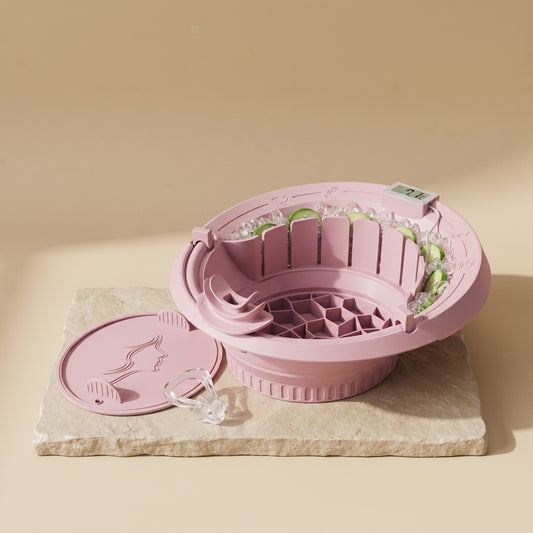 Bol de cryothérapie faciale KRYOVA Rose Nordique - vue principale avec thermomètre intégré